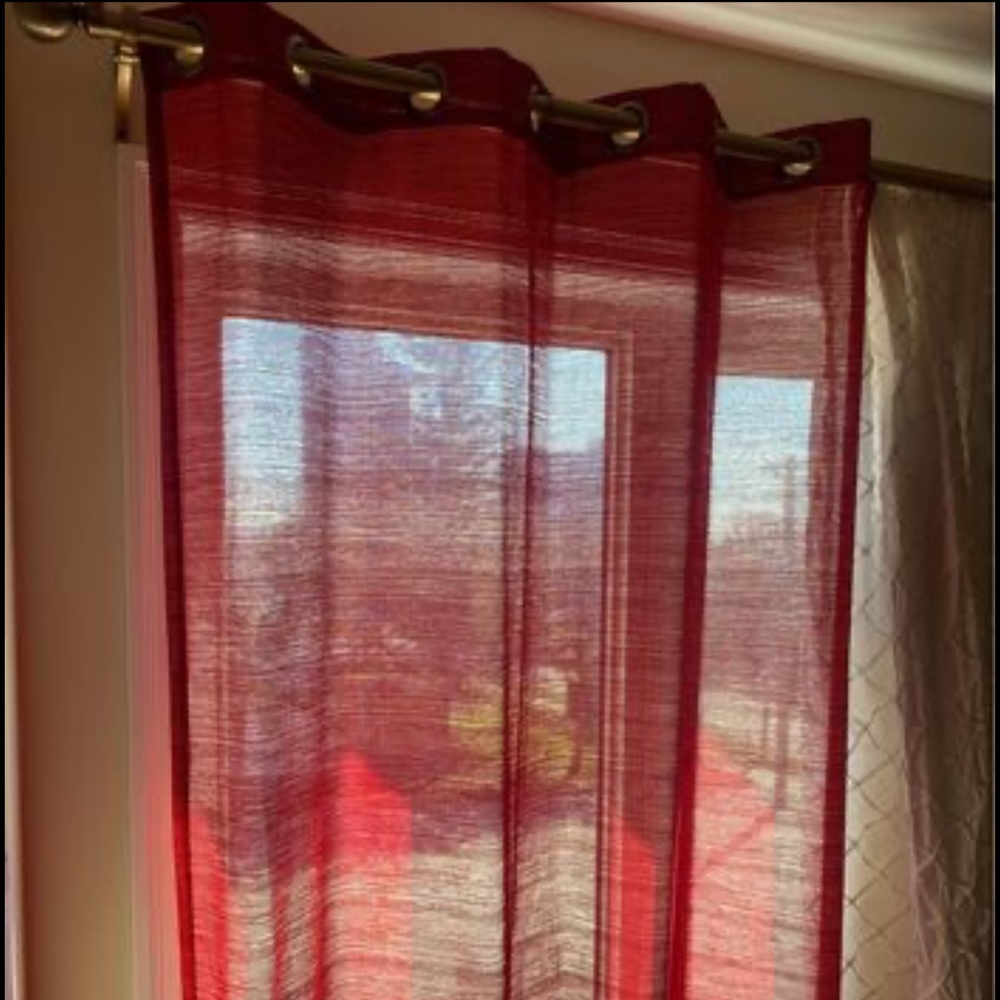 COPY - 3 Red sheer curtains